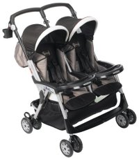Peg Perego Aria Twin Double Stroller in Toffee